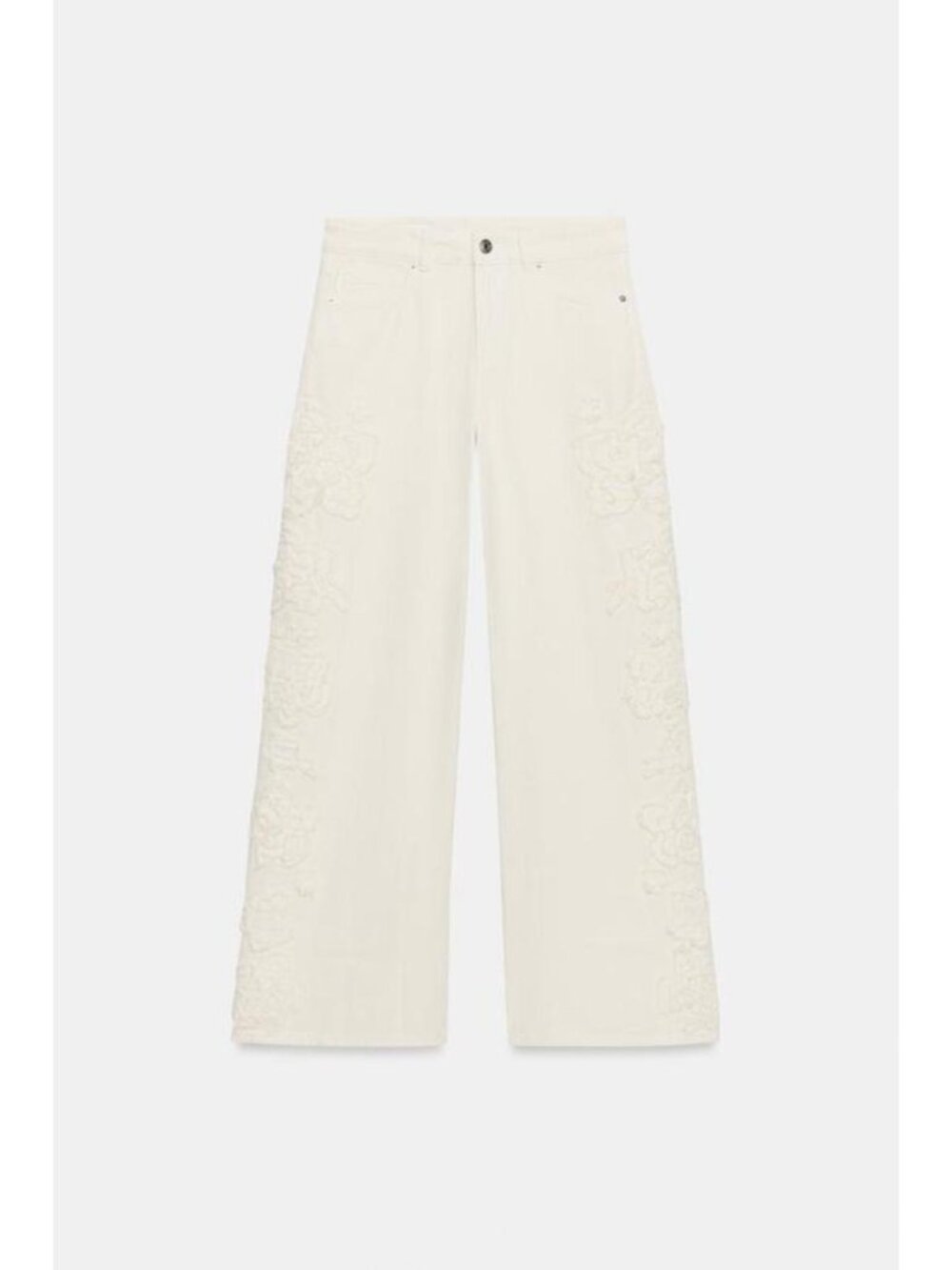 ZARA Z1975 MID-RISE WIDE-LEG STRUCTURED FLORAL JEANS 7147/224/711